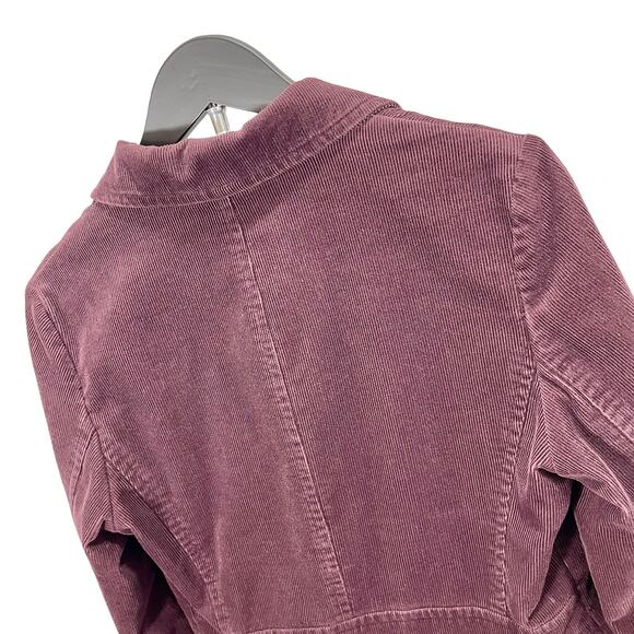 Vince Womens Corduroy Blazer Coat Burgundy Wine Medium 8 Casual Jacket Y2K USA - Picture 6 of 9